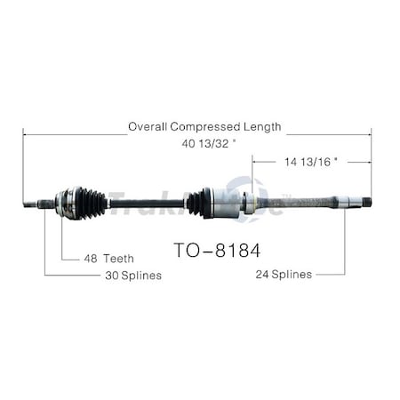 Surtrack Axle Cv Axle Shaft, To-8184 TO-8184